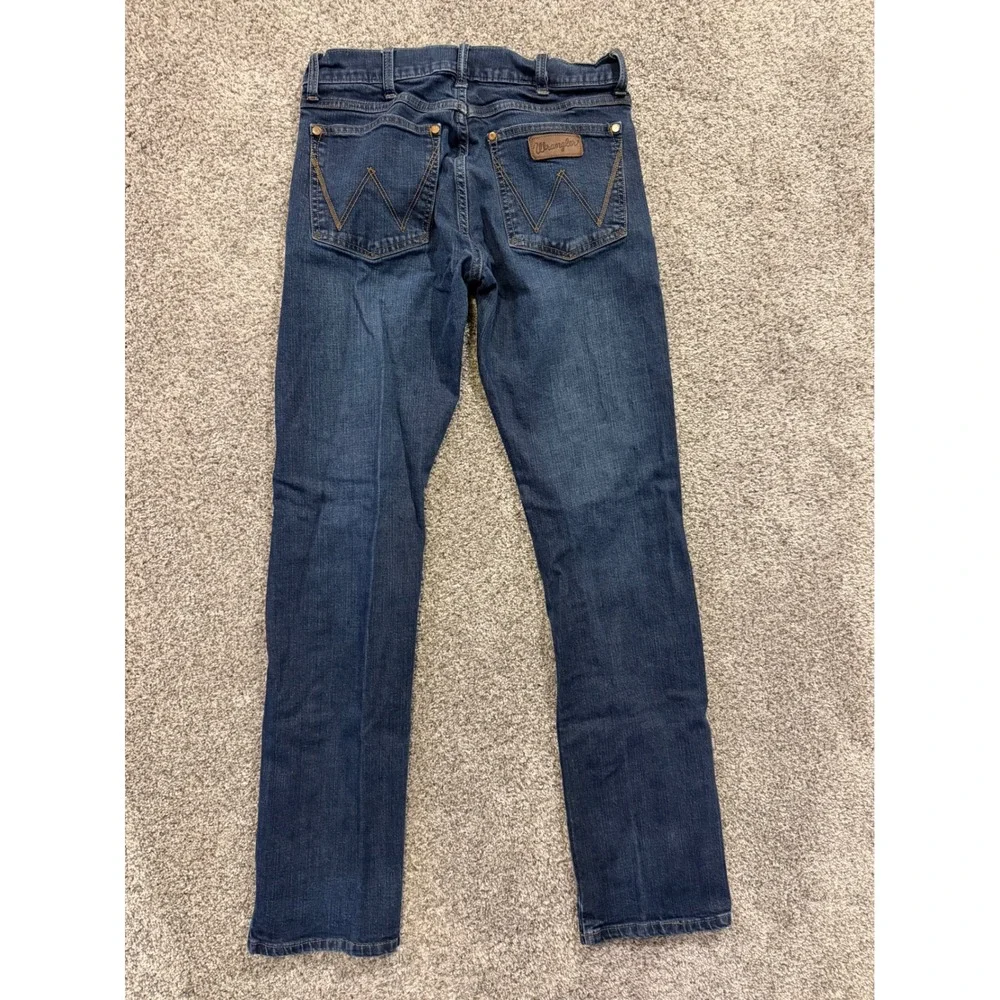 Wrangler Jeans Mens 30x34 Blue Retro Straight Leg Stretch Dark Wash 88MWZDW